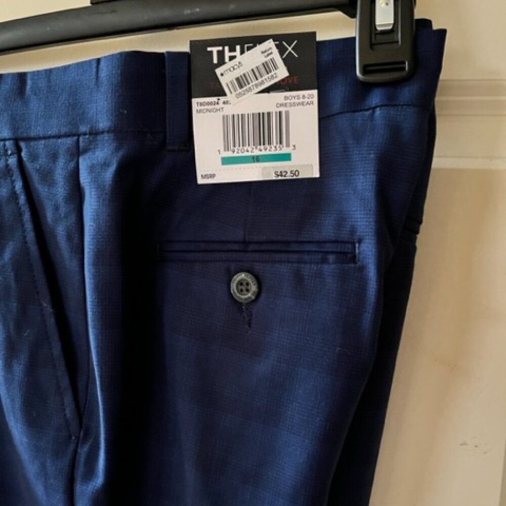 TOMMY HILFIGER: BOYS MIDNIGHT NAVY 'THE FLEX' DRESS PANTS-SIZE 16 **BRAND NEW**